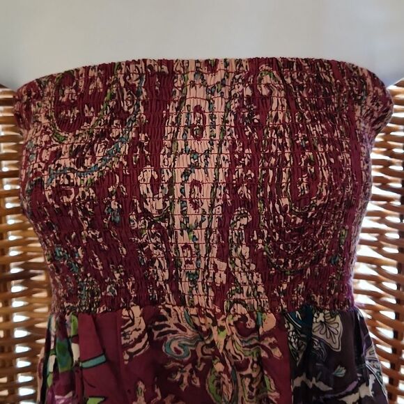 Pure Energy Strapless Dress - Burgundy and Floral - Picture 2 of 6